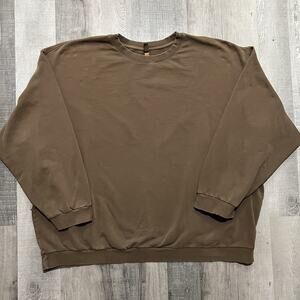 Skims The Pullover Sweatshirt Crew Neck Blank Brown Womens Heavy Cotton Size 3XL